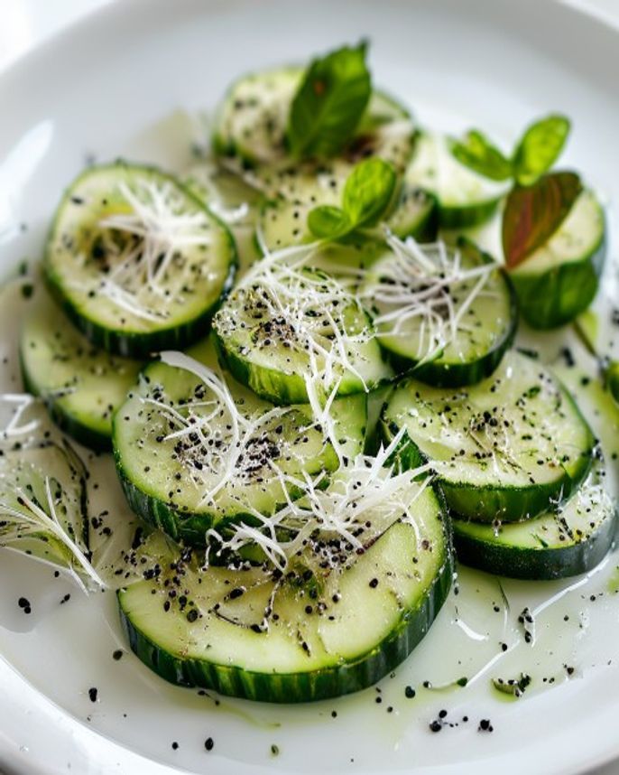 Carpaccio di Zucchine con Menta, Limone e Parmigiano