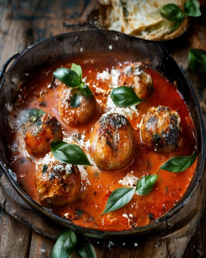 Polpette di Pane e Formaggio al Sugo